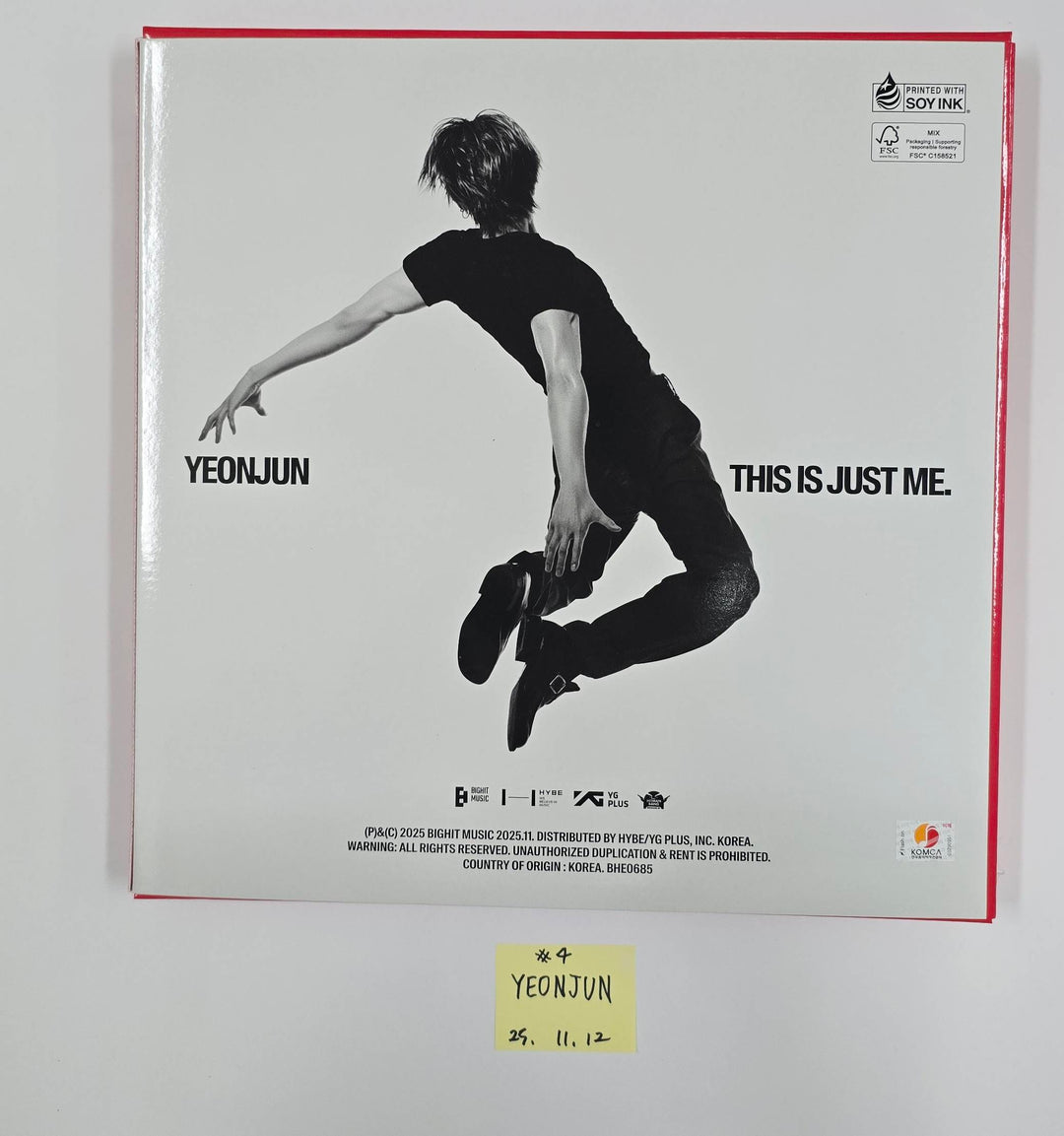 YEONJUN (Of TXT) "NO LABELS: PART 01" - Hand Autographed(Signed) Promo Album [25.11.12]