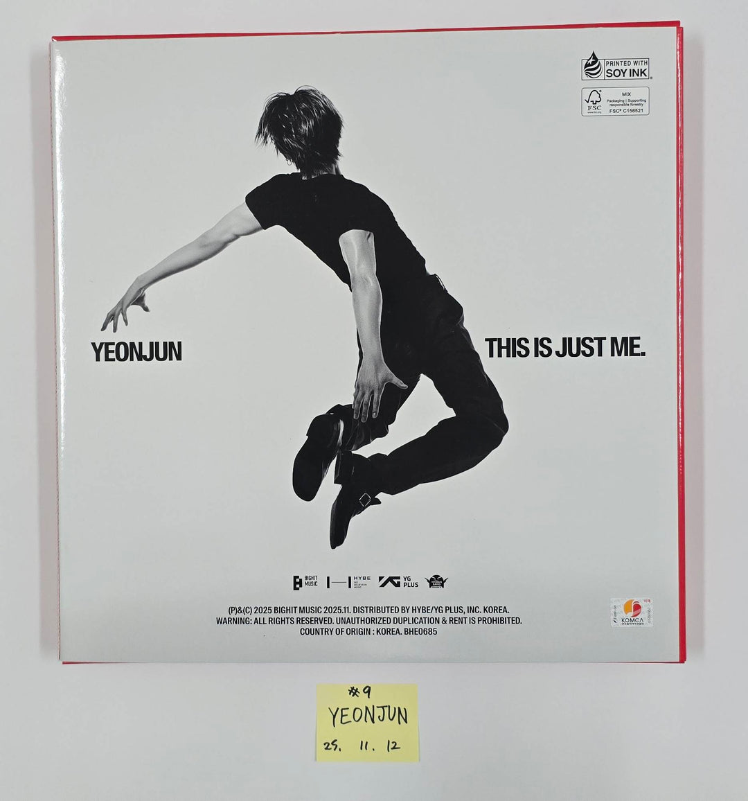 YEONJUN (Of TXT) "NO LABELS: PART 01" - Hand Autographed(Signed) Promo Album [25.11.12]