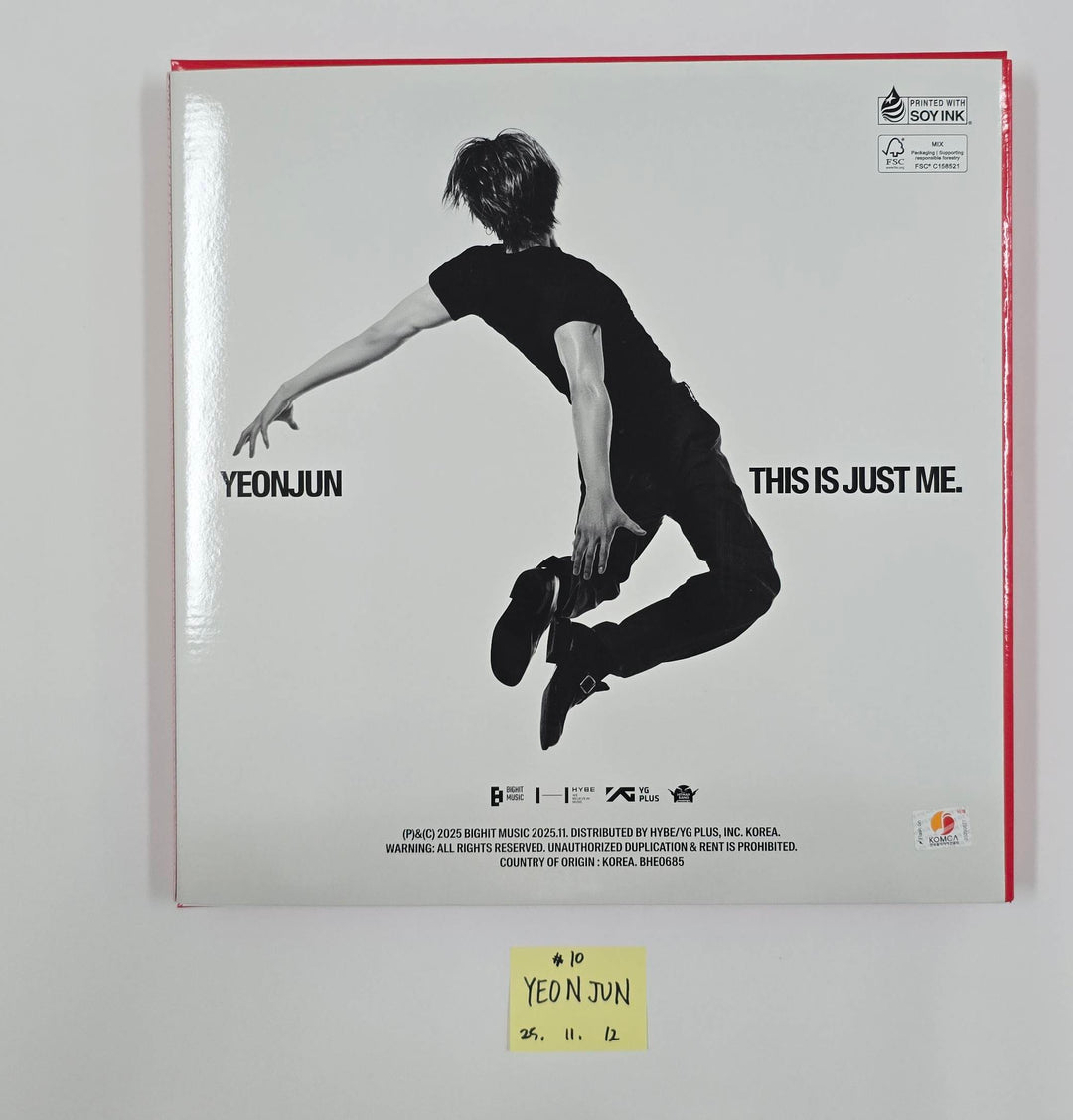 YEONJUN (Of TXT) "NO LABELS: PART 01" - Hand Autographed(Signed) Promo Album [25.11.12]
