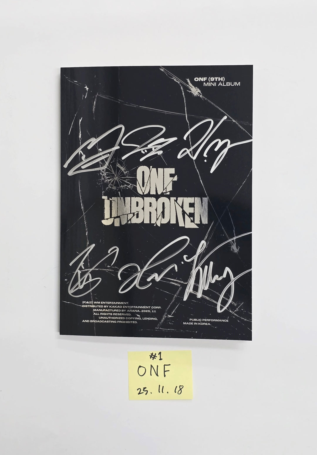 ONF "UNBROKEN" - Hand Autographed(Signed) Promo Album [25.11.18]