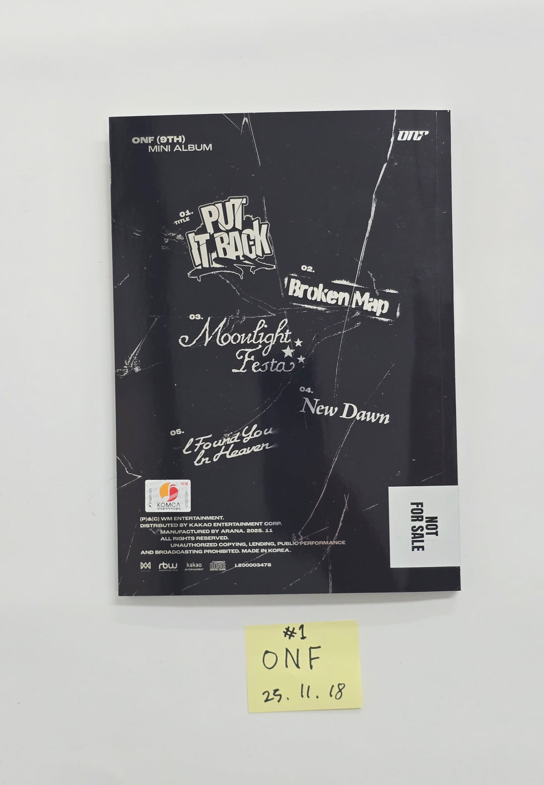 ONF "UNBROKEN" - Hand Autographed(Signed) Promo Album [25.11.18]