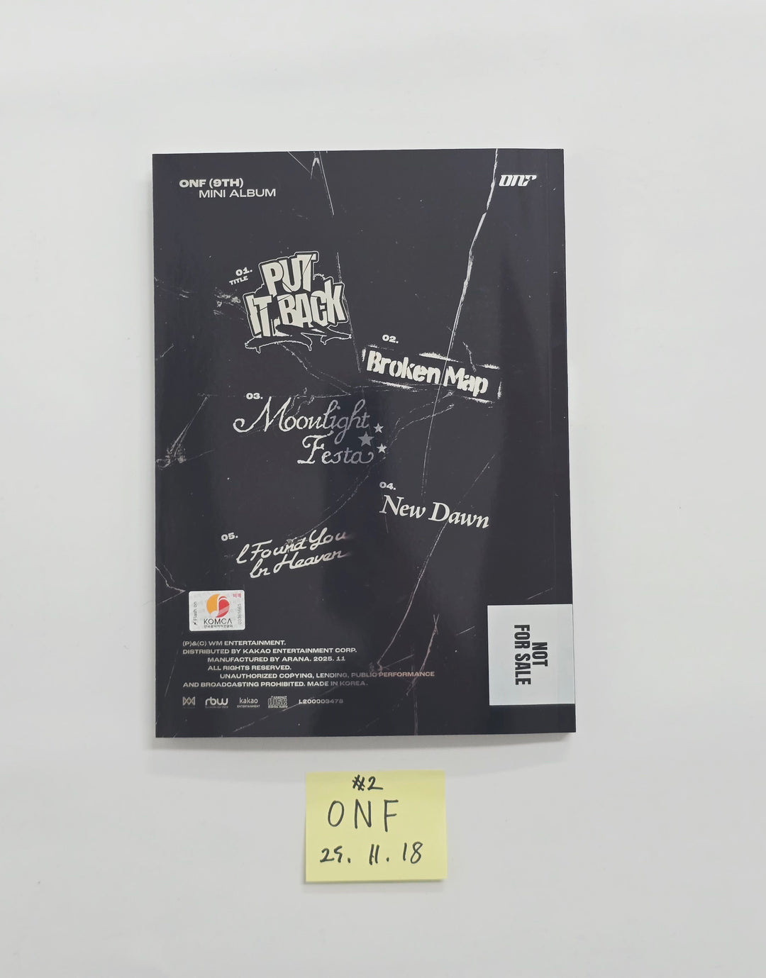 ONF "UNBROKEN" - Hand Autographed(Signed) Promo Album [25.11.18]