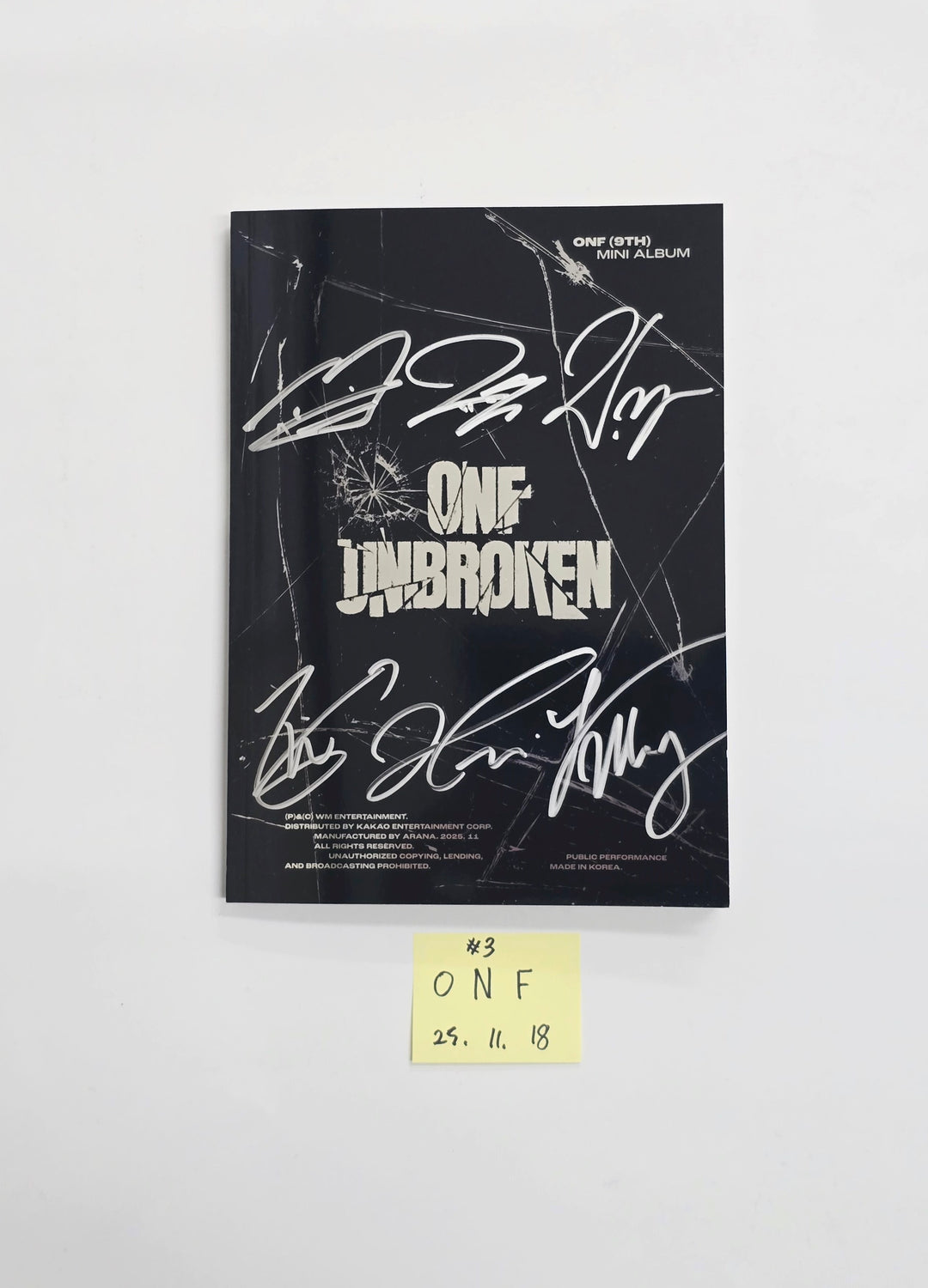 ONF "UNBROKEN" - Hand Autographed(Signed) Promo Album [25.11.18]