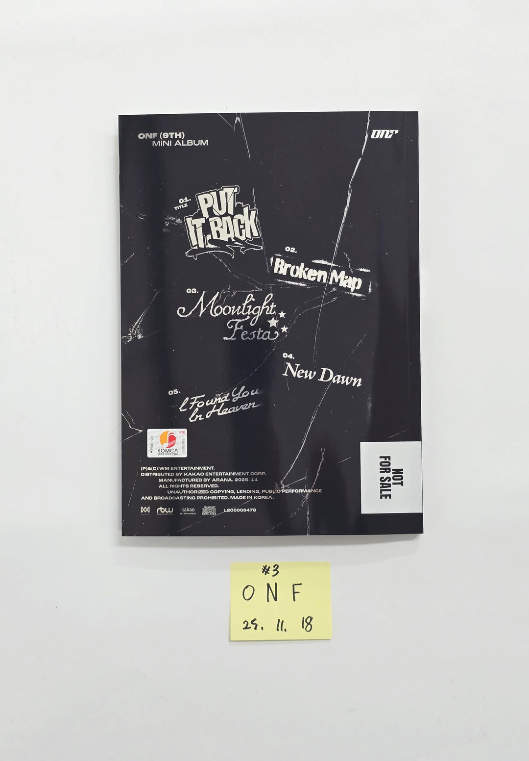 ONF "UNBROKEN" - Hand Autographed(Signed) Promo Album [25.11.18]