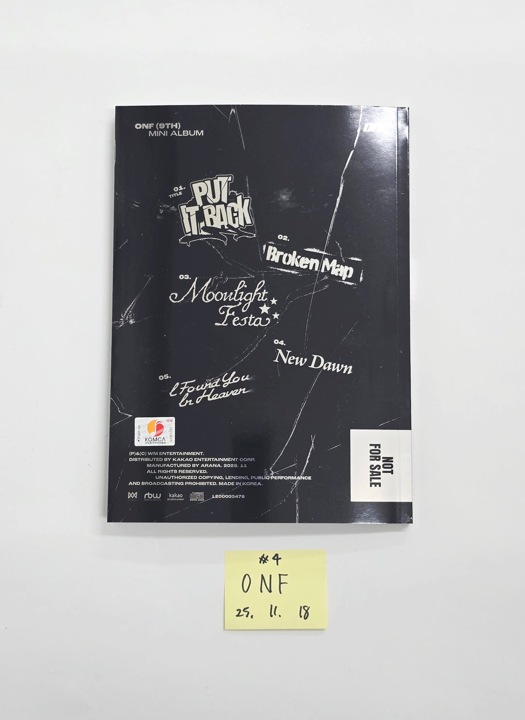 ONF "UNBROKEN" - Hand Autographed(Signed) Promo Album [25.11.18]