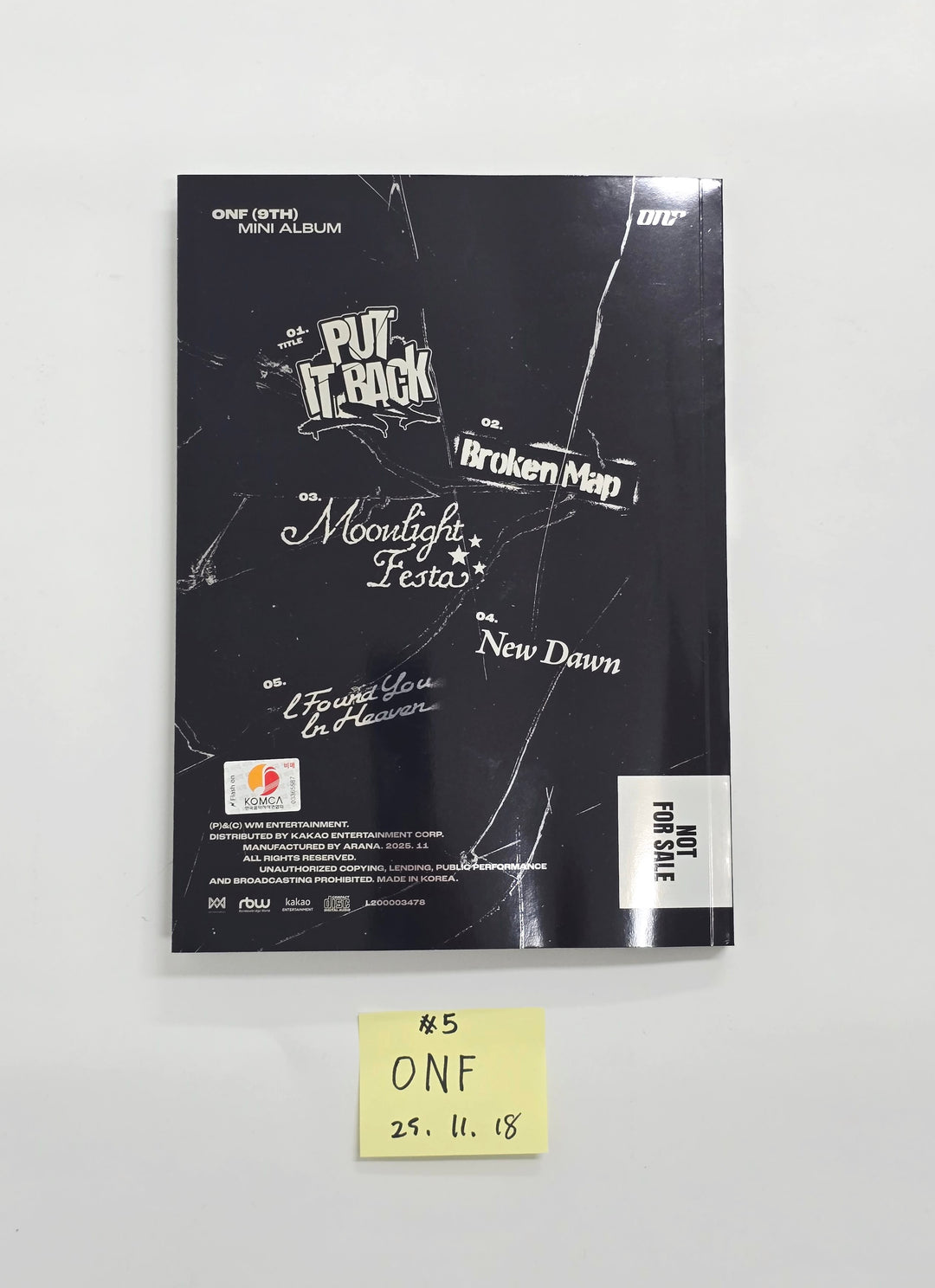 ONF "UNBROKEN" - Hand Autographed(Signed) Promo Album [25.11.18]