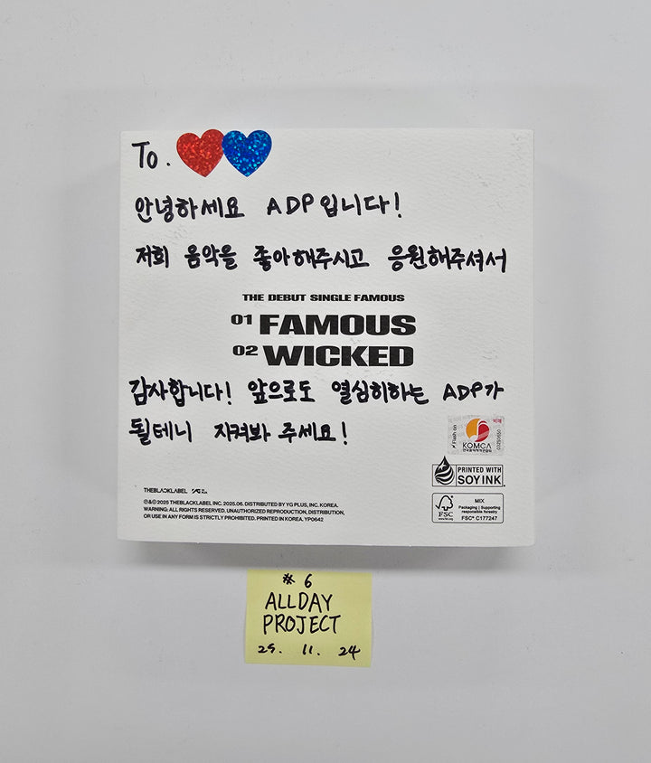 Stray Kids "SKZ IT TAPE 'DO IT'", CLOSE YOUR EYES "Blackout", ALLDAY PROJECT "FAMOUS", Baby DONT Cry "I DONT CARE", NCT DREAM "Beat It Up" - Hand Autographed(Signed) Promo Album [25.11.24]