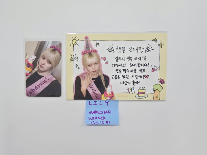 Lily (of NMIXX) "Blue Valentine" - Makestar Fansign Event Winner Photocard & Postcard [25.12.5]