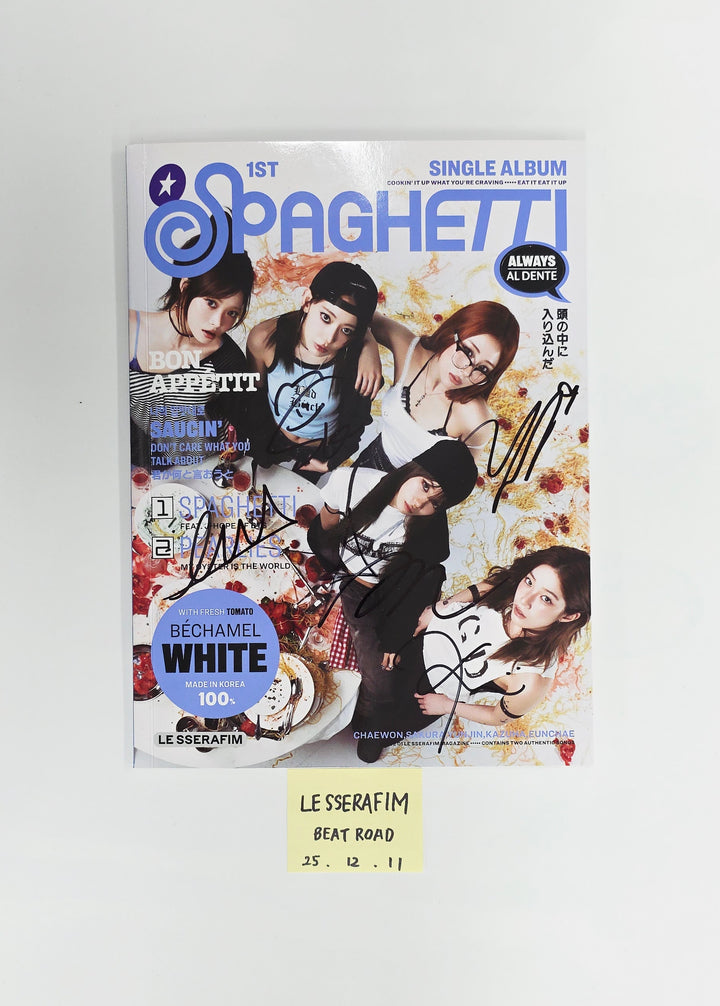 LE SSERAFIM "SPAGHETTI" - Hand Autographed(Signed) Album (compact ver.) [25.12.11]