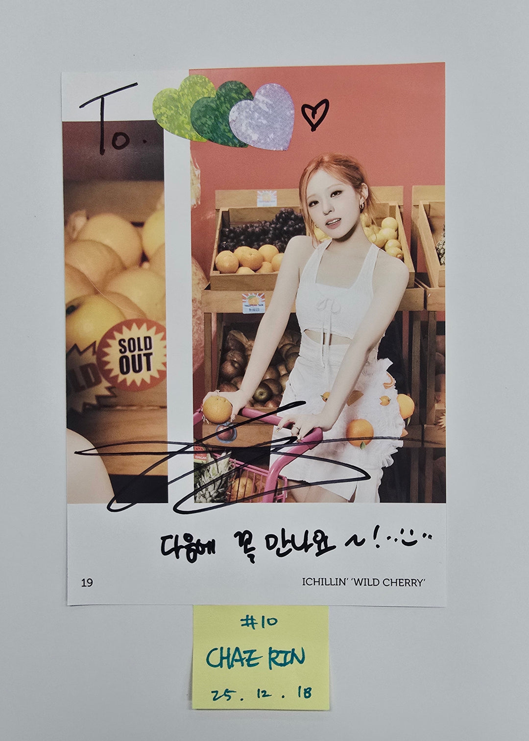 ICHILLIN "WILD CHERRY" - A Cut Page From Fansign Event Album [25.12.18]