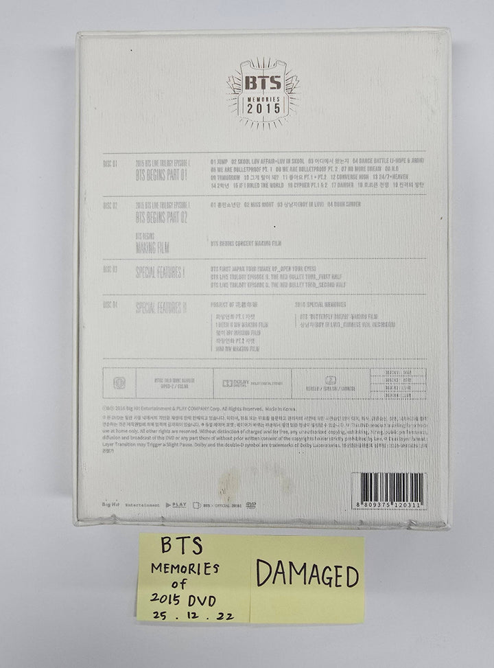 BTS Memories Of 2015 DVD - Hand Autographed(Signed) Promo Album [25.12.22] - Please Read !