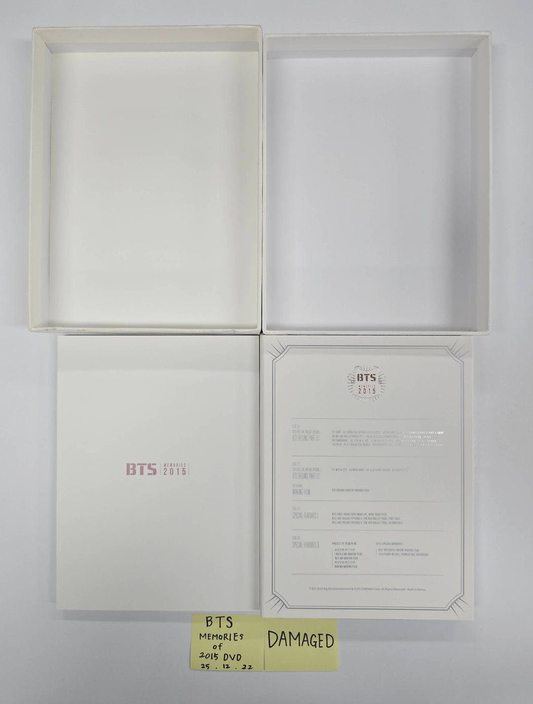 BTS Memories Of 2015 DVD - Hand Autographed(Signed) Promo Album [25.12.22] - Please Read !