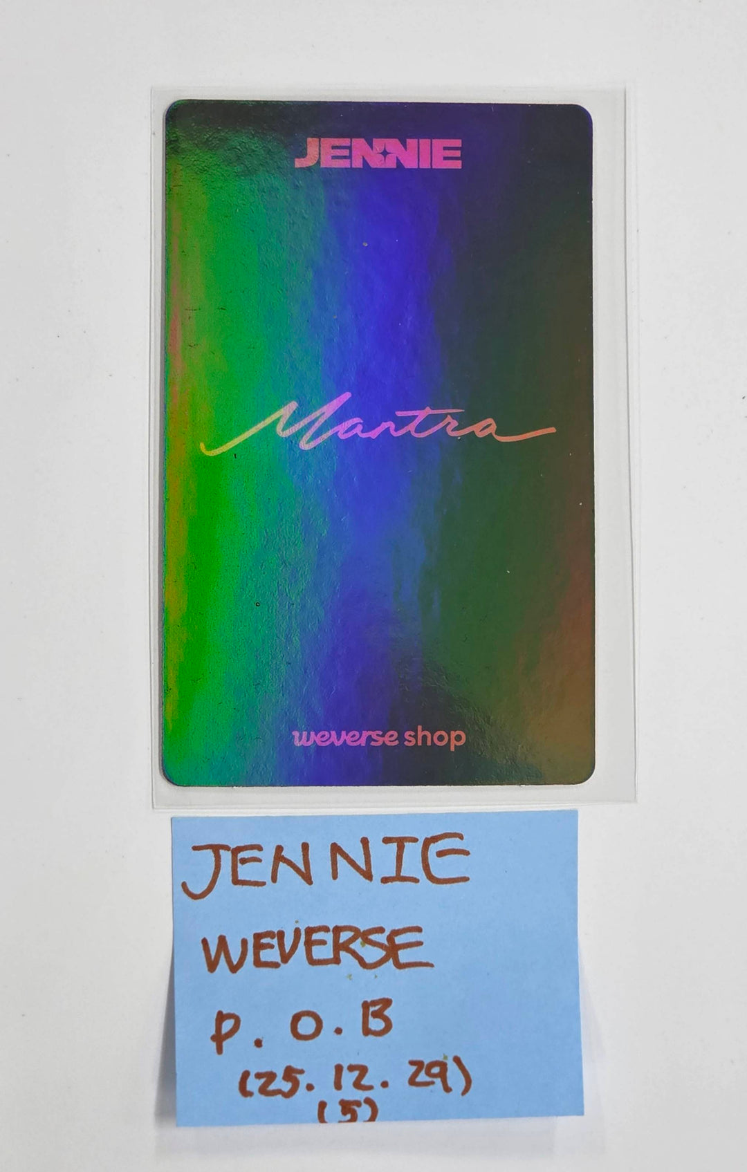 Jennie (Of Black Pink) "MANTRA" - Weverse Pre-Order Benefit Photocard [25.12.29]