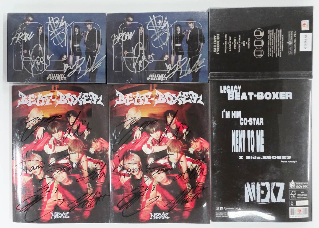 ALL DAY PROJECT "ALL DAY PROJECT", NEXZ "Beat-Boxer" - Hand Autographed(Signed) Promo Album [26.1.14]