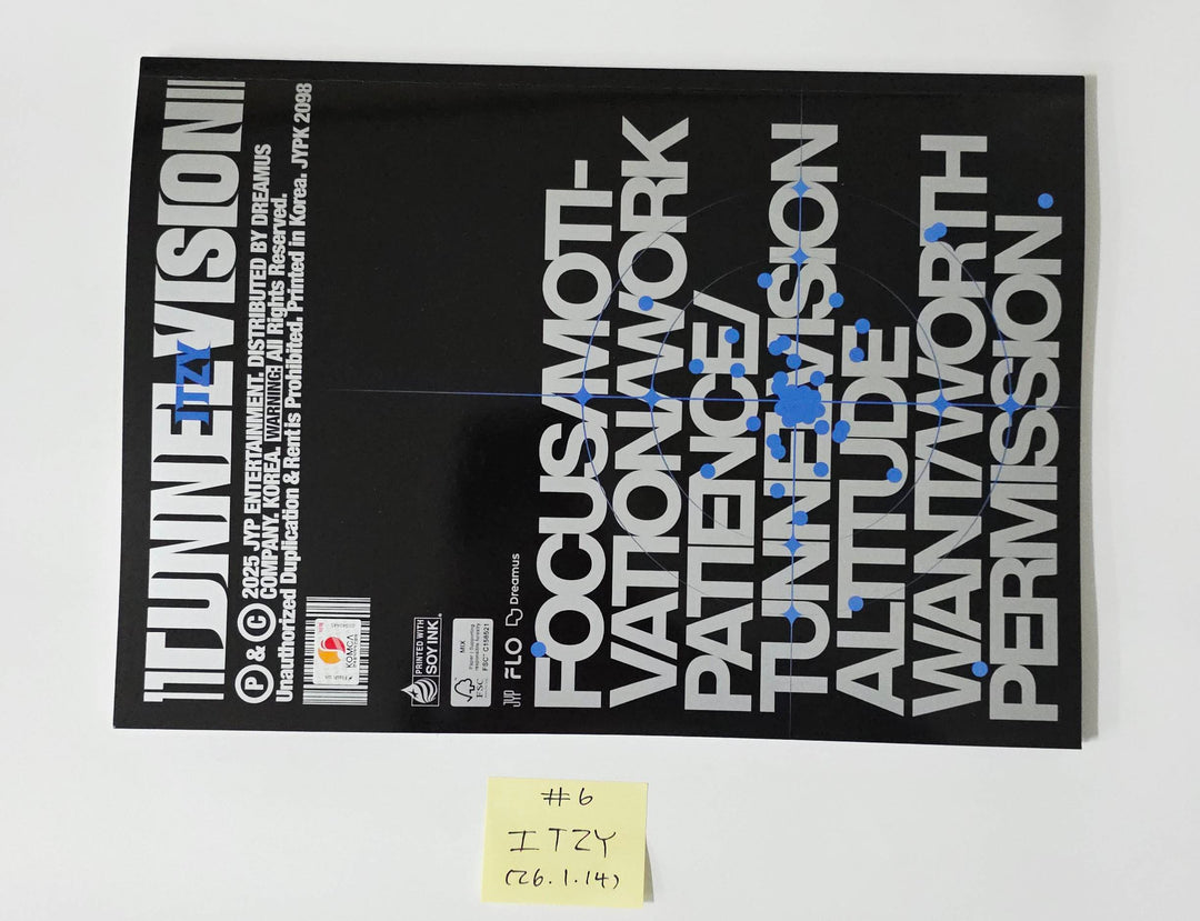 ITZY "TUNNEL VISION" - Hand Autographed(Signed) Promo Album [26.1.14]