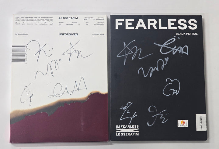 LE SSERAFIM "UNFORGIVEN & FEARLESS" - Hand Autographed(Signed) Promo Album [26.1.15]