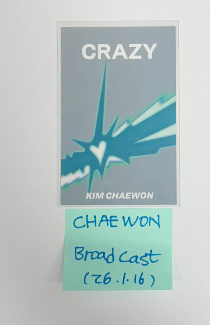 KIM CHAEWON (of Le Sserafim) "CRAZY" -  Broadcast Photocard [26.1.16]