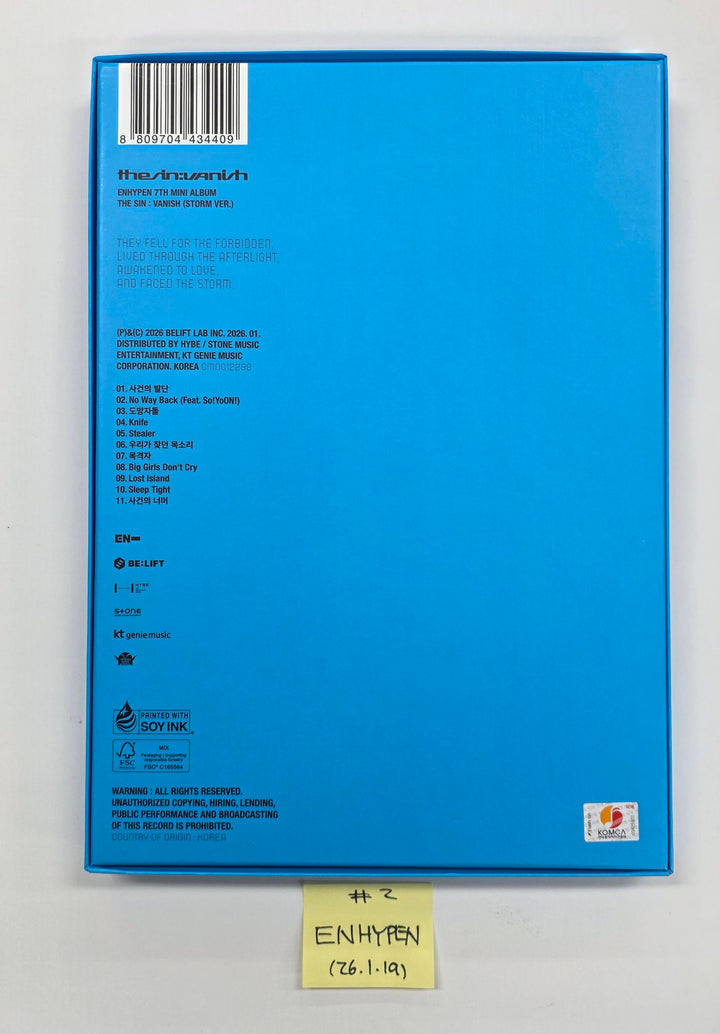 ENHYPEN "THE SIN : VANISH" - Hand Autographed(Signed) Promo Album [26.1.19]