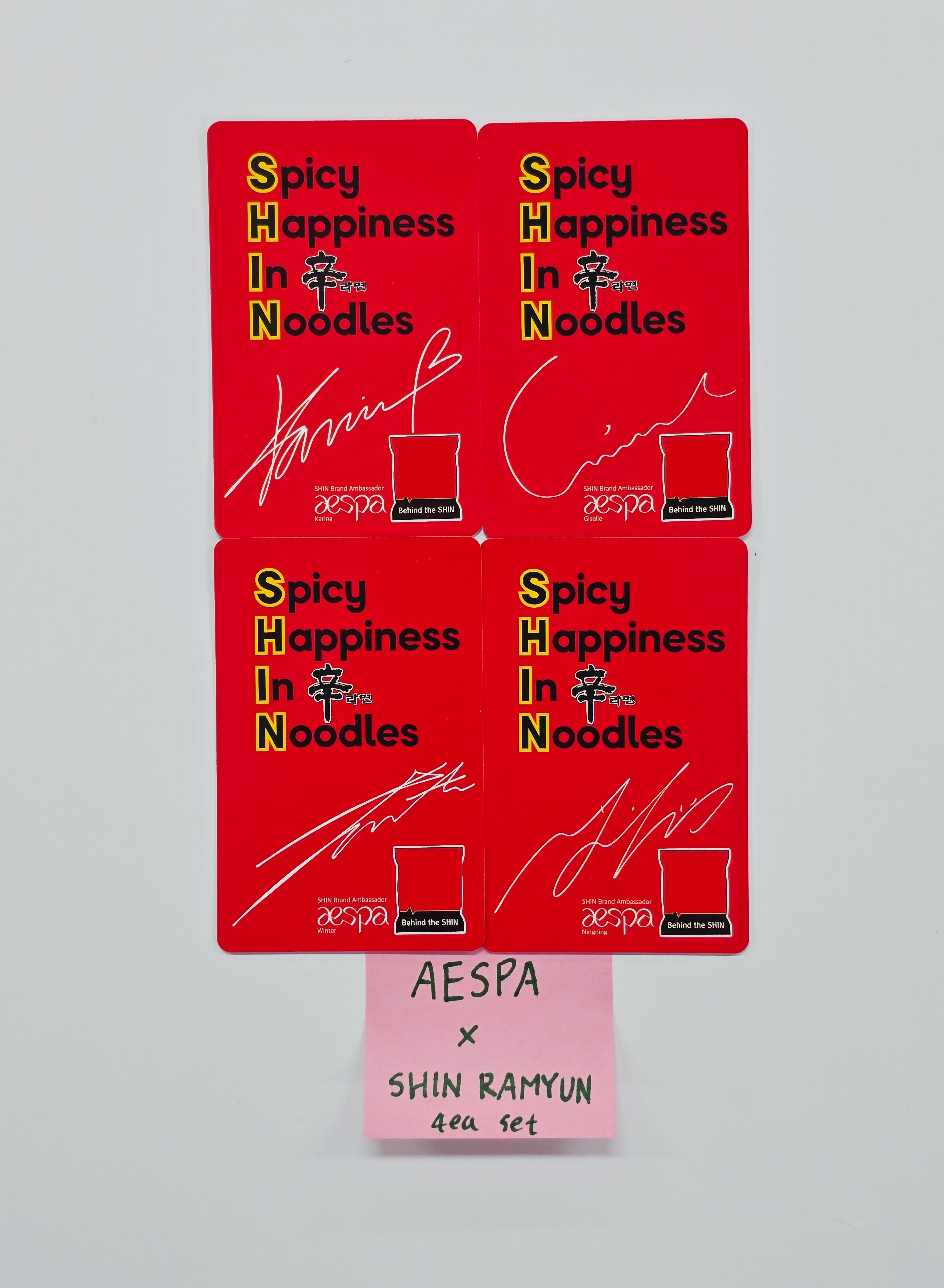AESPA - Aespa x SHIN RAMYUN Event Photocard set (4ea) (2) [26.1.22