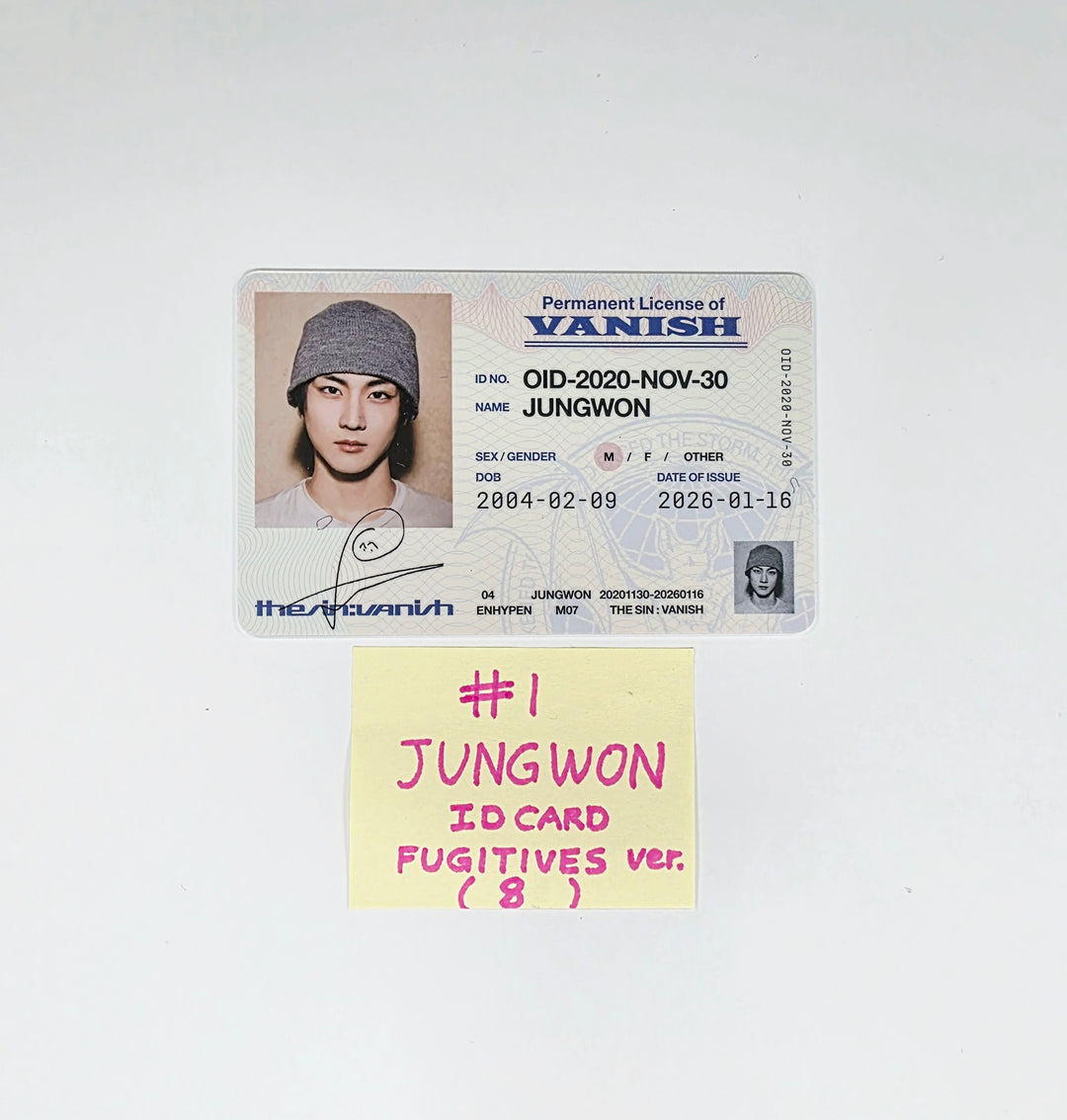 ENHYPEN "THE SIN : VANISH" - Official Photocard (fugitives Ver.) [26.01.21]