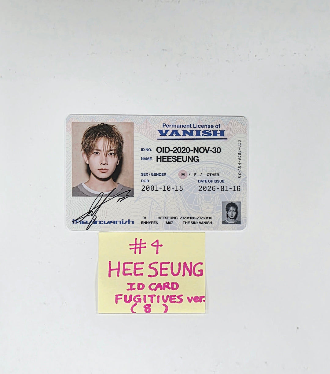 ENHYPEN "THE SIN : VANISH" - Official Photocard (fugitives Ver.) [26.01.21]