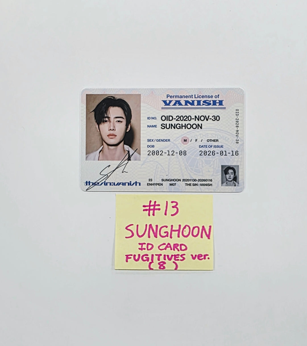 ENHYPEN "THE SIN : VANISH" - Official Photocard (fugitives Ver.) [26.01.21]