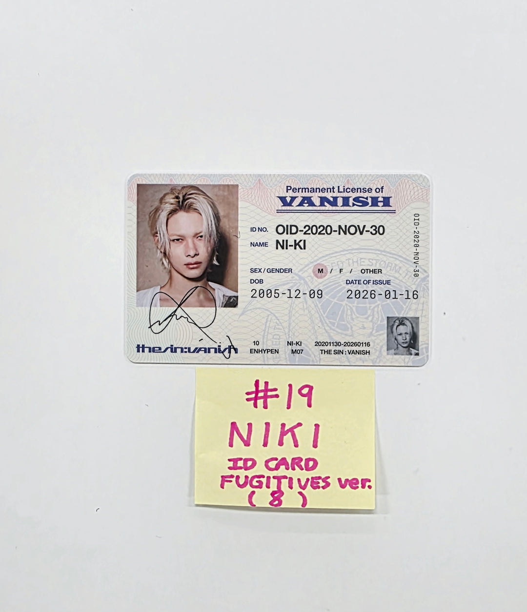 ENHYPEN "THE SIN : VANISH" - Official Photocard (fugitives Ver.) [26.01.21]