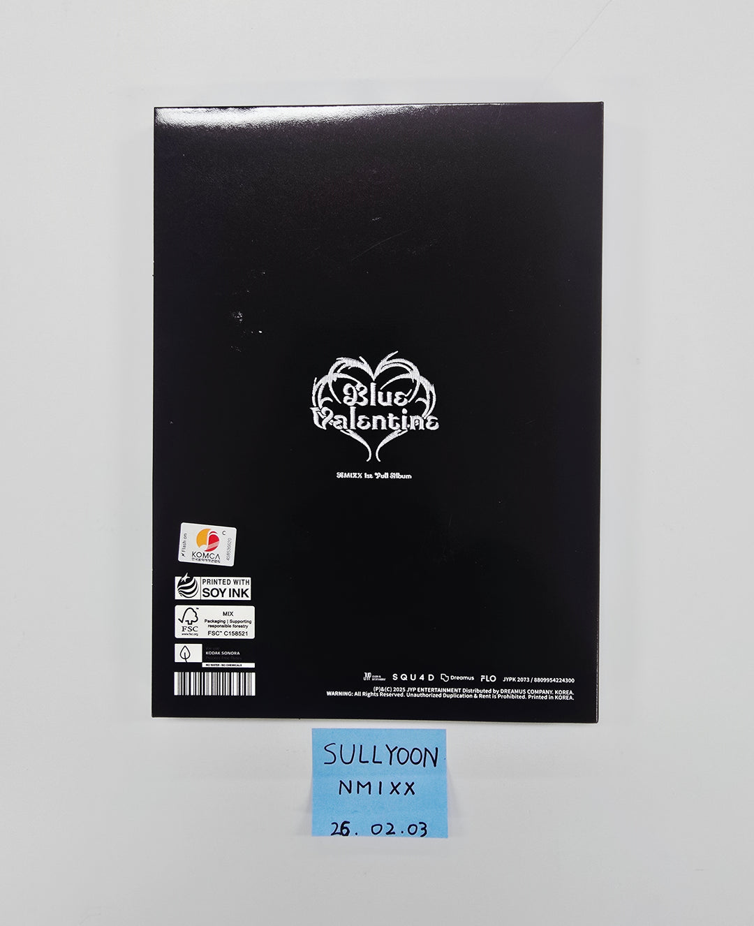 SULLYOON (of NMIXX) "Blue Valentine" - Hand Autograhped(Signed) Album [26.02.03]