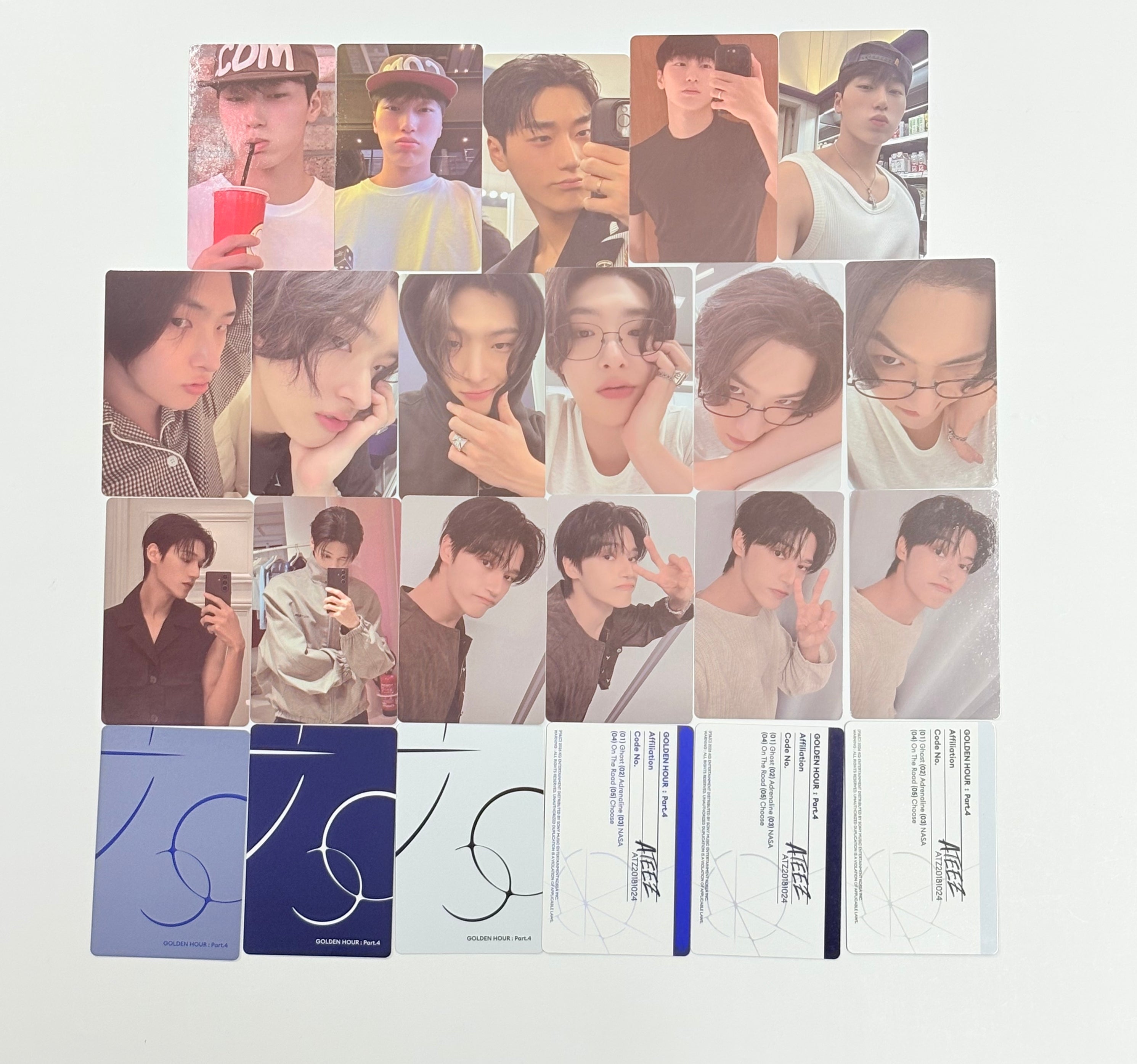 ATEEZ トレカ GOLDEN HOUR:Part.4 ユニバ FC コンプ Ateez Golden Hour Part 4 Album Card
