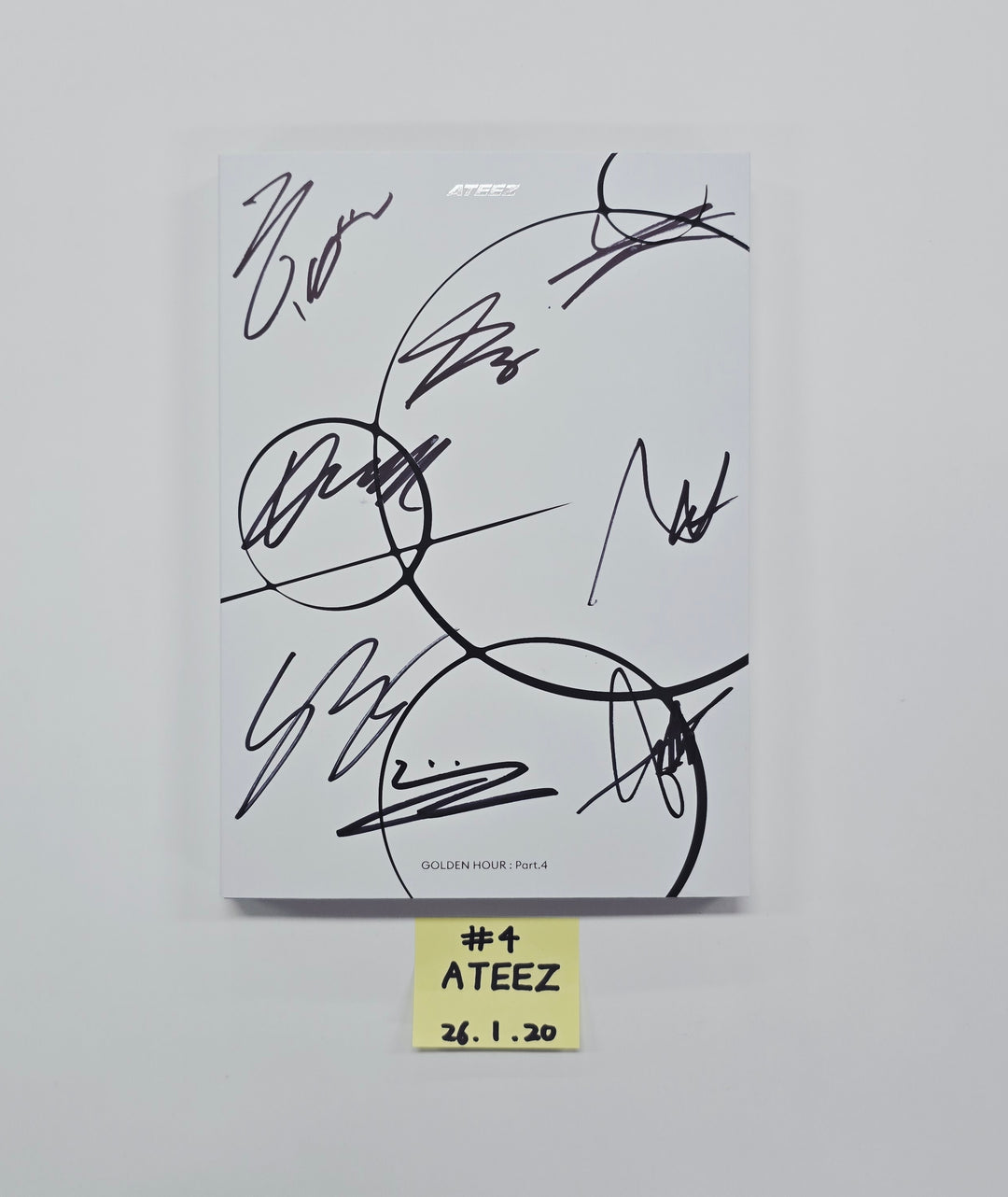 ATEEZ "GOLDEN HOUR : Part.4" - Hand Autographed(Signed) Promo Album [26.02.20]