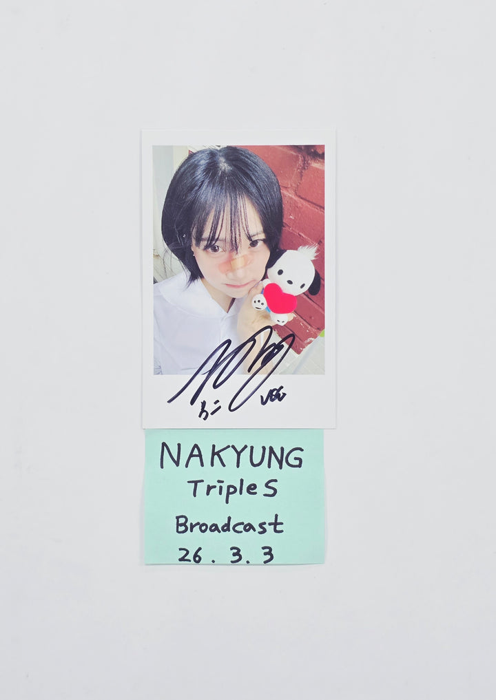 NAKYUNG (of Triples) - Hand Autographed(Signed) Broadcast Polaroid type Photocard [26.03.03]