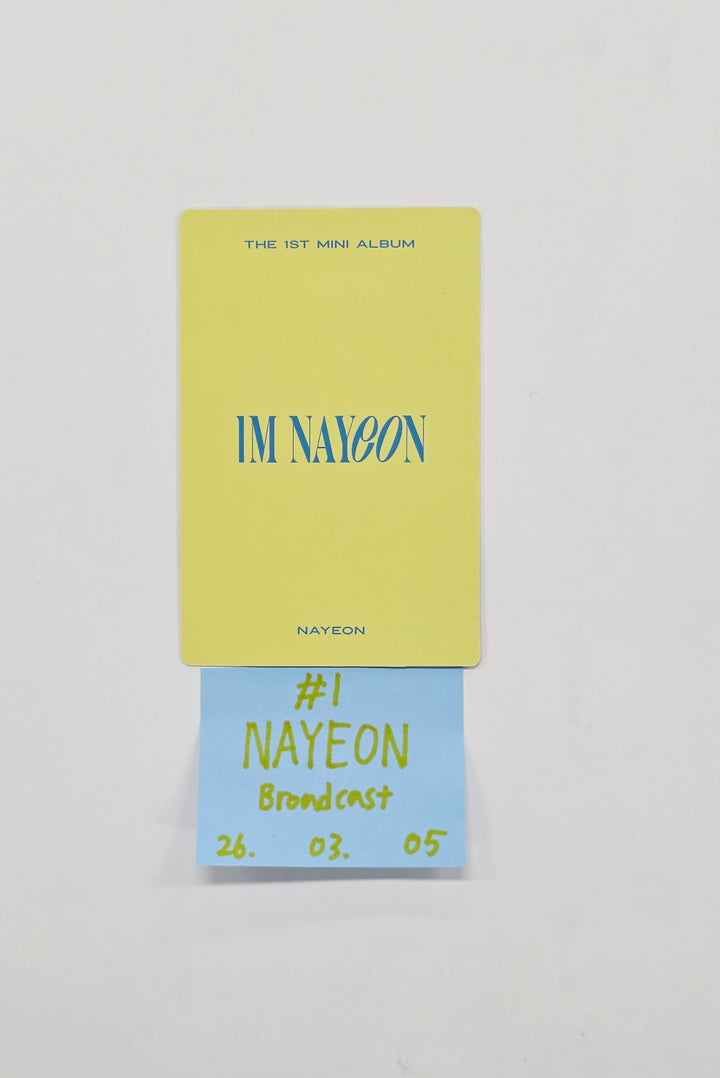 Nayeon (of Twice) "IM NAYEON" - Broadcast Photocard [26.03.05]