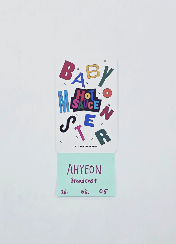 AHYEON (of BABYMONSTER) "HOT SAUCE" - Broadcast Photocard [26.03.06]