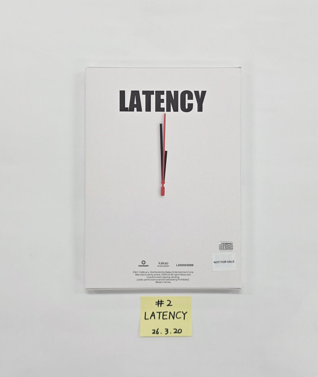 LATENCY "LATE O’ CLOCK" - Hand Autographed(Signed) Promo Album [26.03.20]