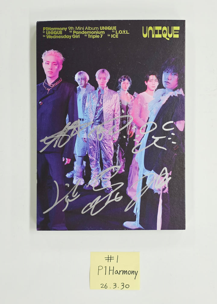P1Harmony "UNIQUE" - Hand Autographed(Signed) Promo Album [26.03.30]