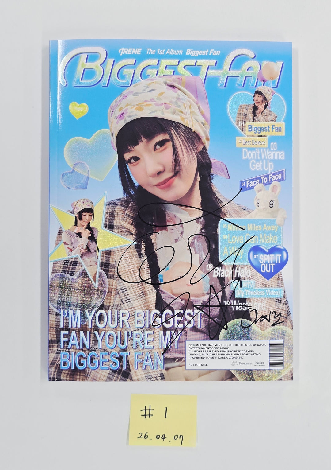 IRENE (of Red Velvet) "Biggest Fan" - Hand Autographed(Signed) Promo Album [26.04.07]
