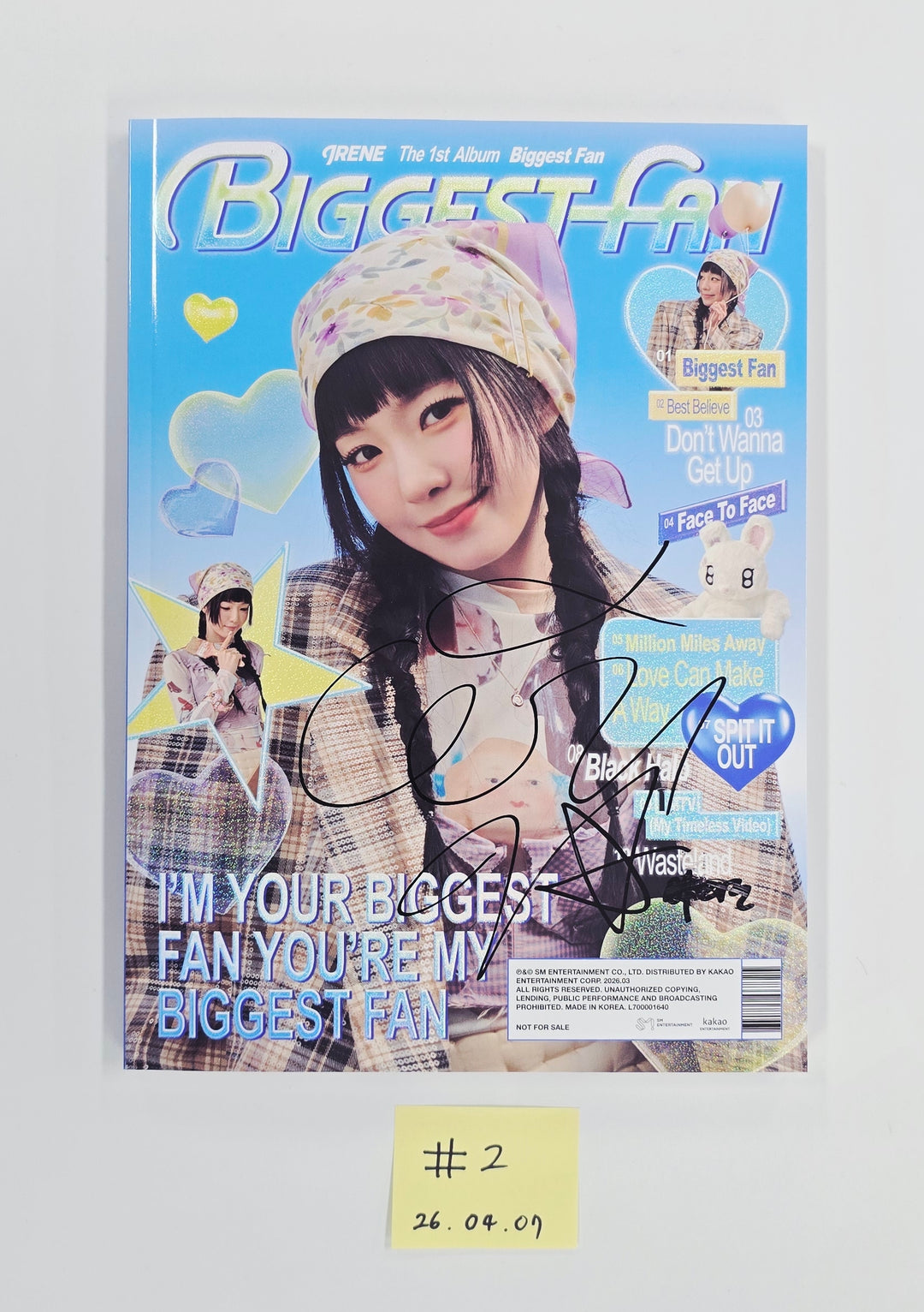 IRENE (of Red Velvet) "Biggest Fan" - Hand Autographed(Signed) Promo Album [26.04.07]
