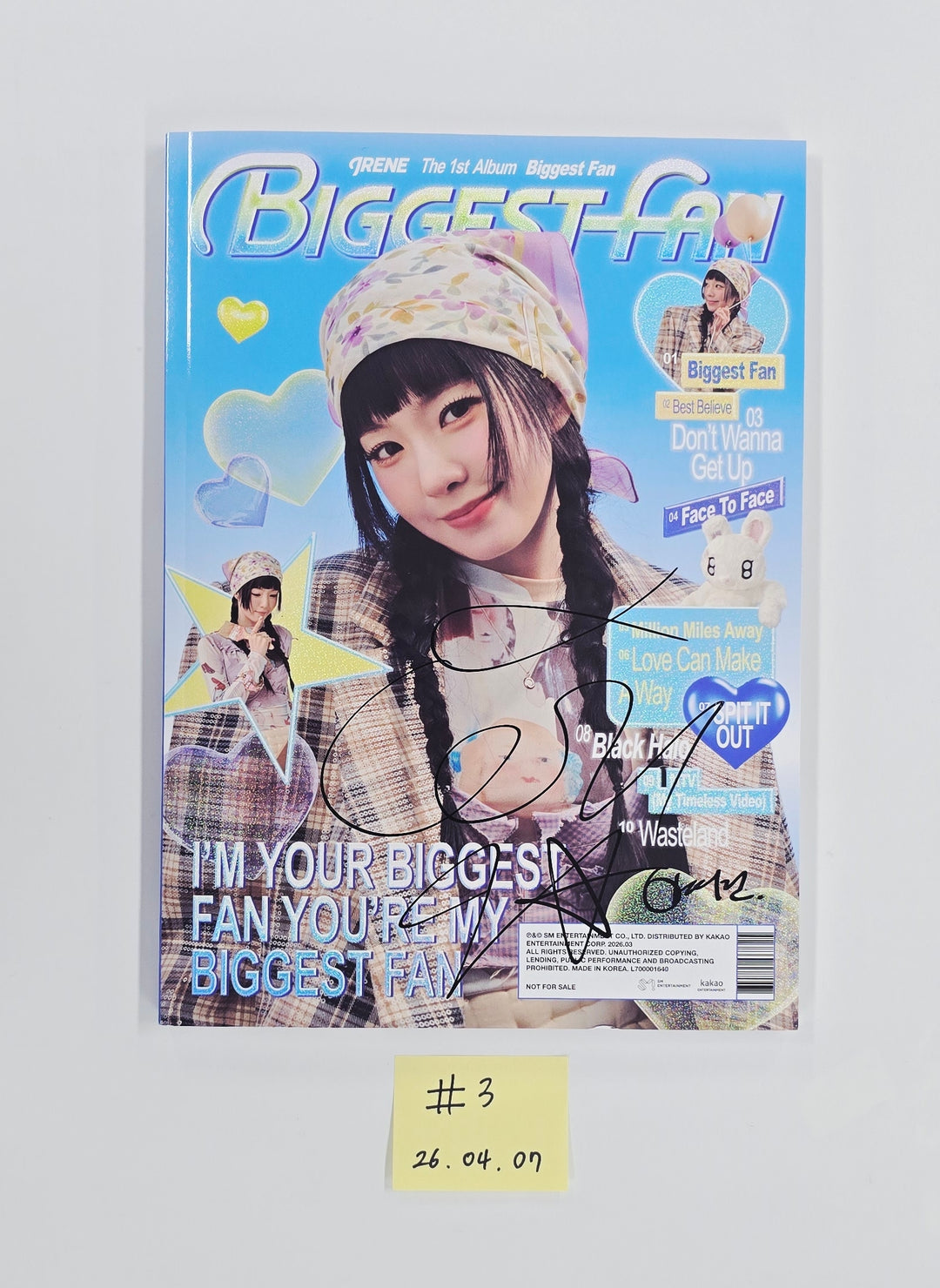 IRENE (of Red Velvet) "Biggest Fan" - Hand Autographed(Signed) Promo Album [26.04.07]