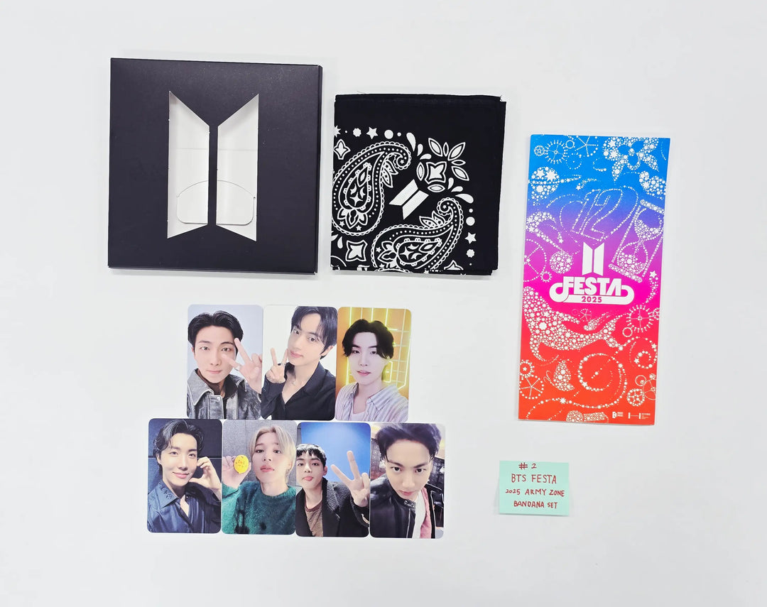 BTS "Festa" - 2025 ARMY Zone Bandana &amp; Photocards Set (7EA) [26.04.30]