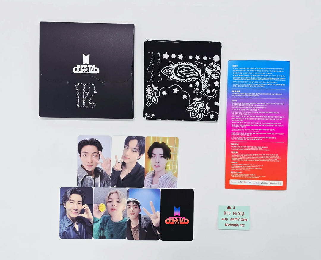 BTS "Festa" - 2025 ARMY Zone Bandana &amp; Photocards Set (7EA) [26.04.30]