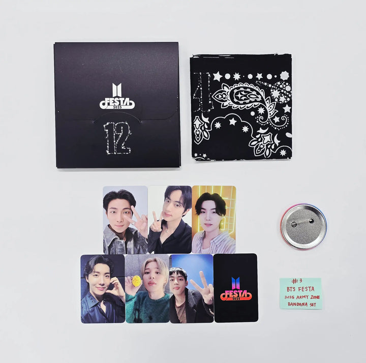 BTS "Festa" - 2025 ARMY Zone Bandana &amp; Photocards Set (7EA) [26.04.30]