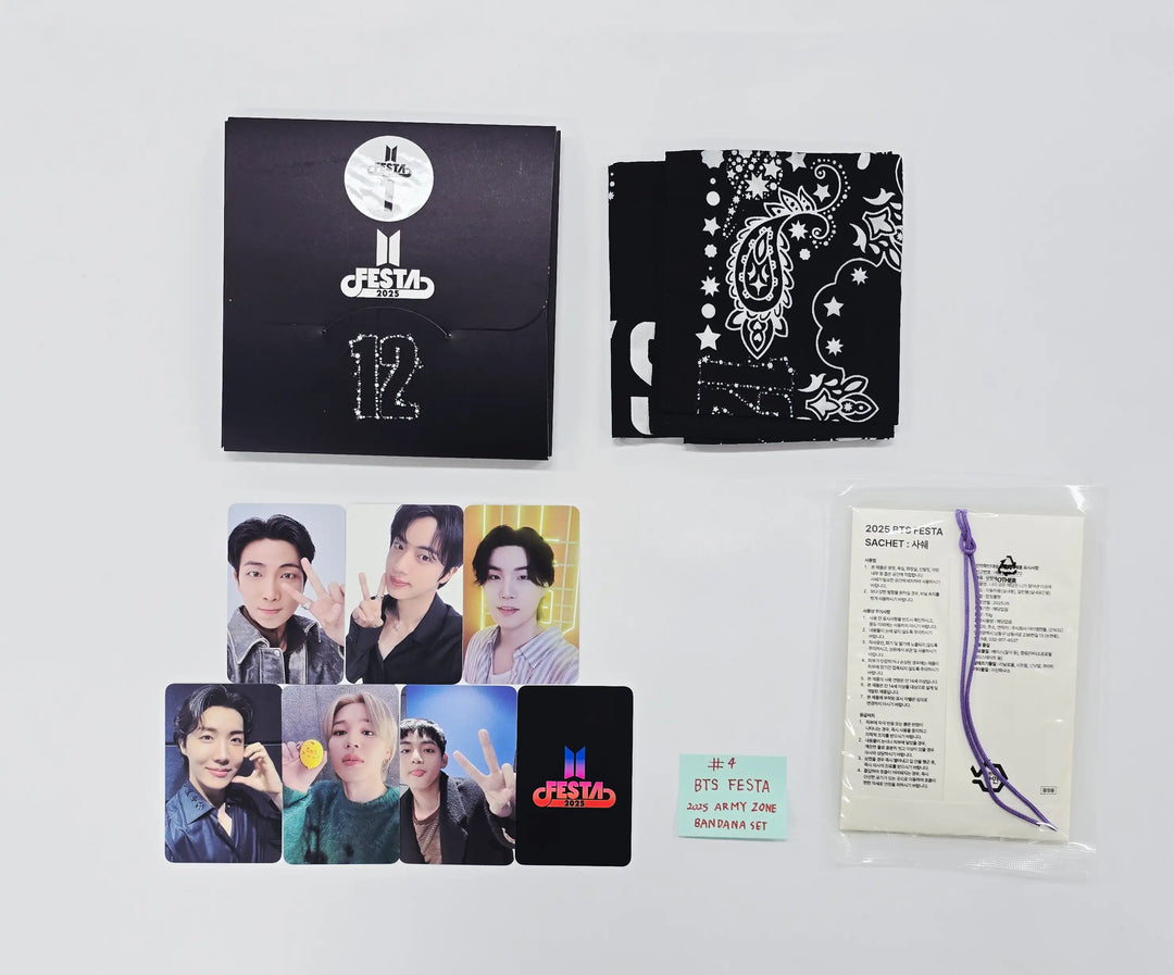 BTS "Festa" - 2025 ARMY Zone Bandana &amp; Photocards Set (7EA) [26.04.30]