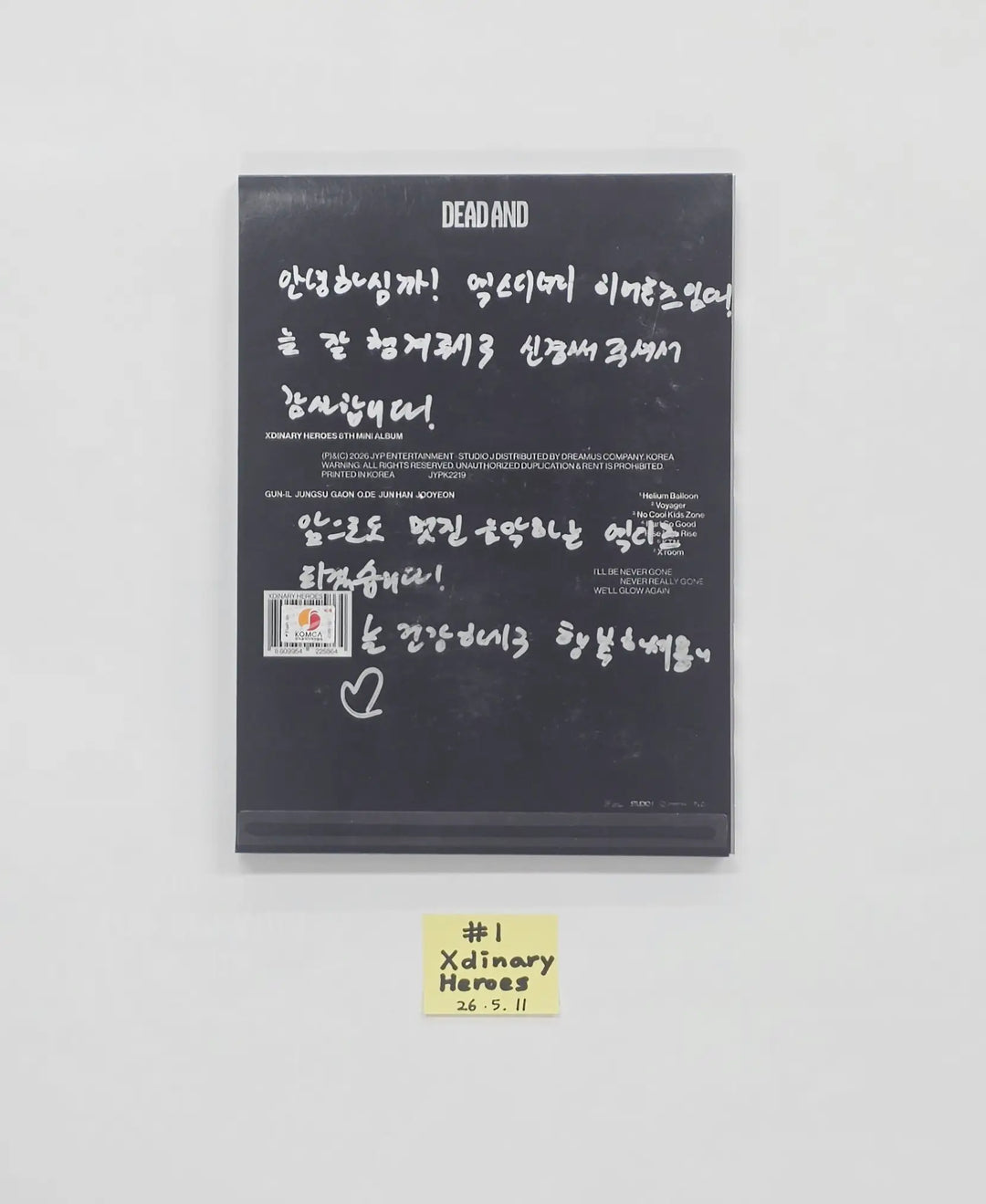 Xdinary Heroes "DEAD AND" - Hand Autographed(Signed) Promo Album [26.05.11]