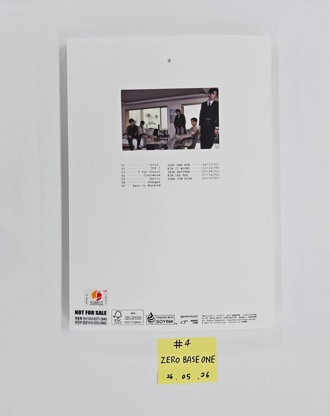 ZeroBaseOne "Ascend-" - Hand Autographed(Signed) Promo Album [26.05.26]