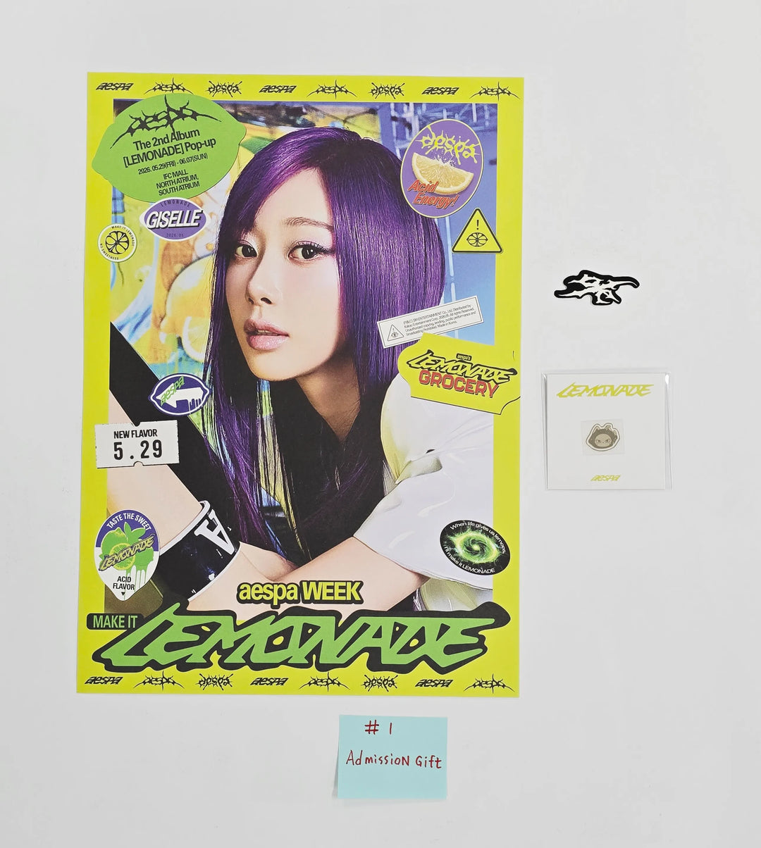 Aespa - "aespa WEEK - MAKE IT LEMONADE" POP-UP Store Admission Gift set [26.05.29]