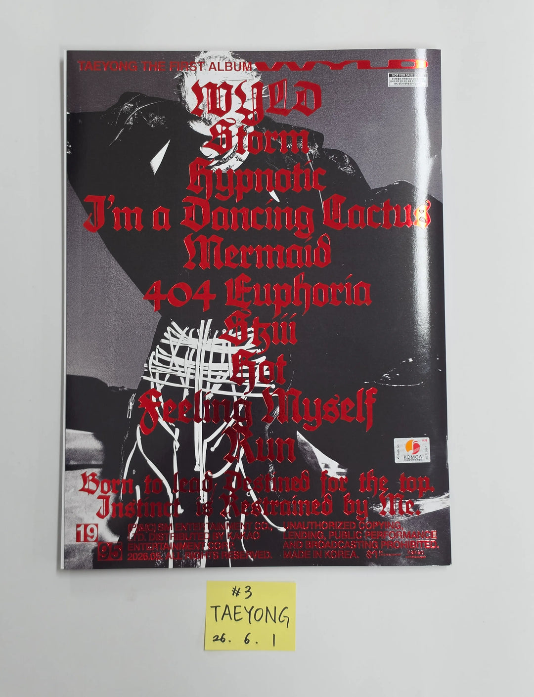 TAEYONG (of NCT 127) "WYLD" - Hand Autographed(Signed) Promo Album [26.06.01]