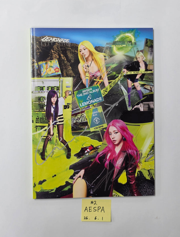 Aespa "LEMONADE" - Hand Autographed(Signed) Promo Album [26.06.01]