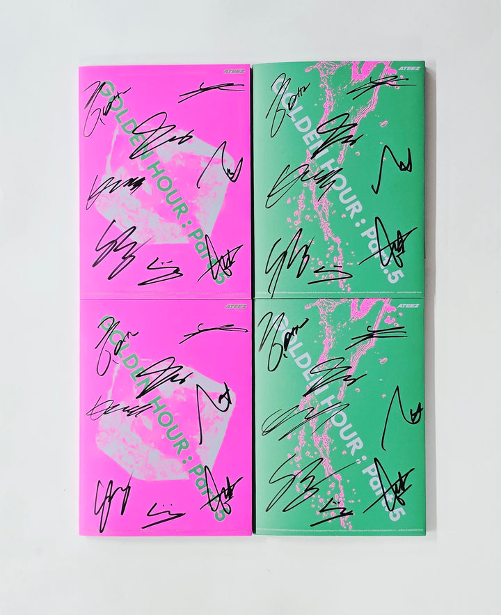 ATEEZ "GOLDEN HOUR : Part.5" - Hand Autographed(Signed) Promo Album [26.06.29]