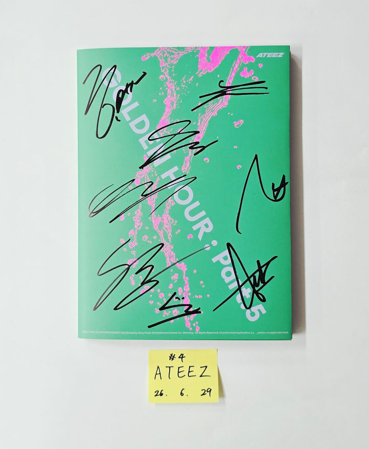 ATEEZ "GOLDEN HOUR : Part.5" - Hand Autographed(Signed) Promo Album [26.06.29]
