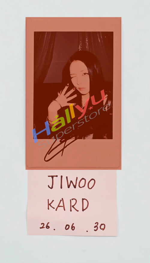 JIWOO (of KARD) - Hand Autographed(Signed) Polaroid [26.06.30]